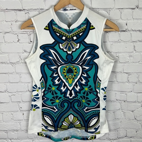 Athleta Tops - Athleta Ride Top| Large Paisley Print Design| Three Back Pocketd. Size M